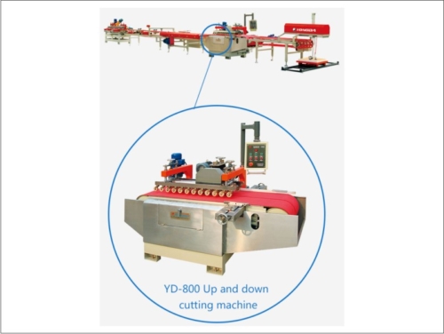 automatic Up Down tiles cutting and squaring and Chamfering Line