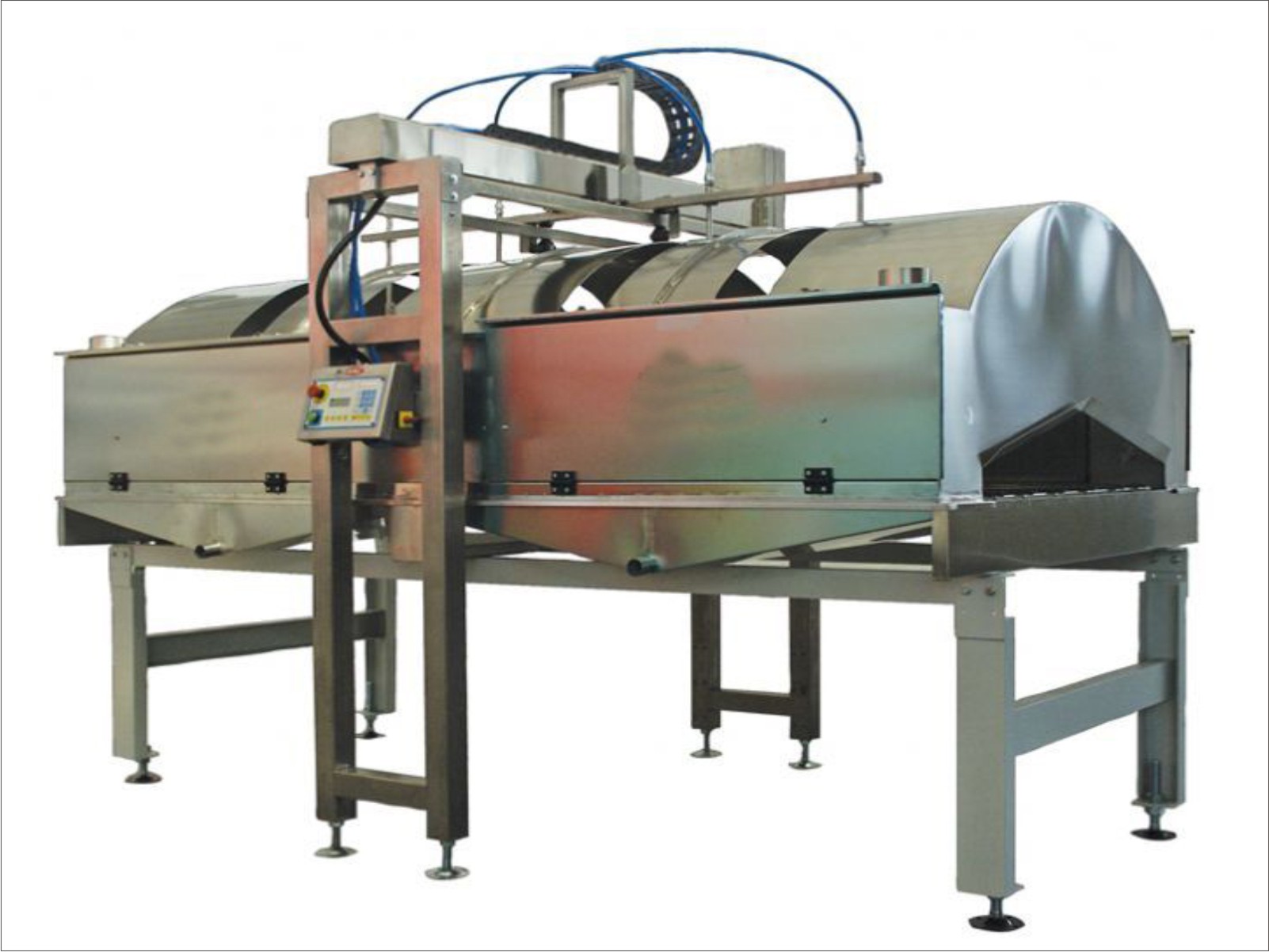Airless system for application of glazes on large sizes.